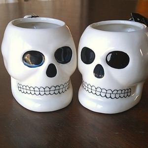 Skull Coffee Mug Set of 2, Ceramic Tropical Tiki Bar Glass